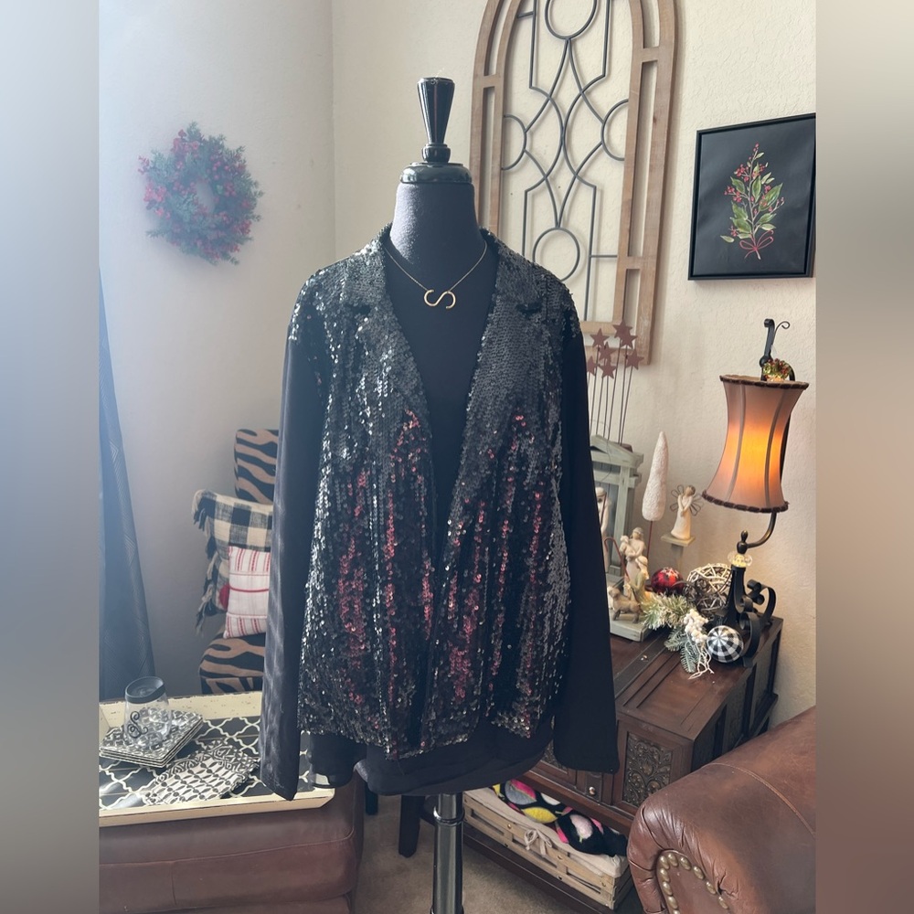 Black Sequin Blazer